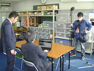 市川会長にインタビュー中です
